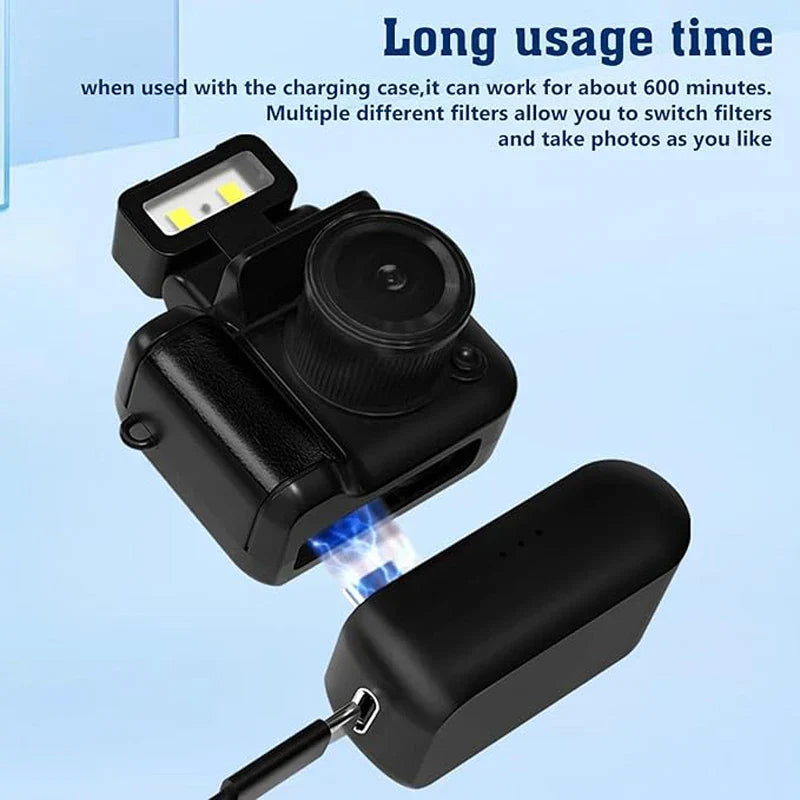 Mini Camera with Flash Lamp Black