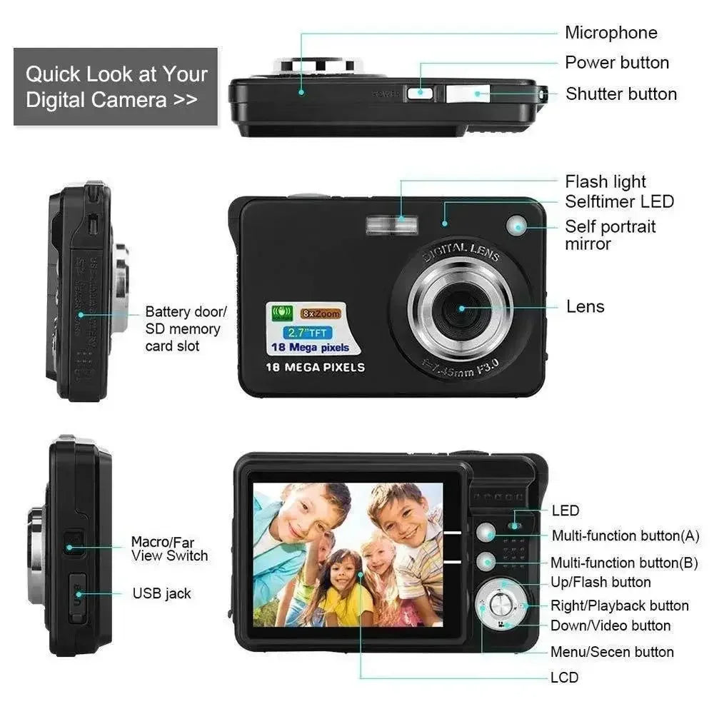 Rechargeable HD Digital Camera Black